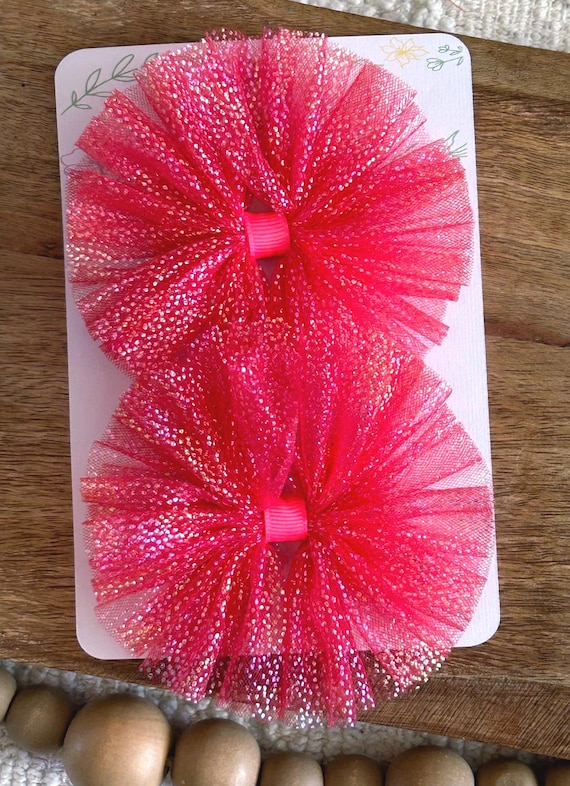 Conjunto de lazos para el pelo con cola de cerdo de tul con