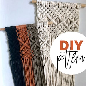 Macrame Wall Hanging Pattern, Beginner to Intermediate Macrame Tutorial pdf, Learn to Macrame, Illustrated Pattern, DIY Home Decor image 1