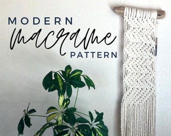 Modern Macrame Pattern PDF | Beginner Macrame Wall Hanging Tutorial | Download + Create | Name: By The River