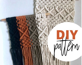 Intermediate Macrame Wall Hanging Pattern PDF | Stella | Clove Hitch DIY Tutorial | Modern Boho Home Decor | Illustrated Instant Download