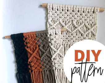 DIY Home Decor Pattern, Beginner to Intermediate Macrame Wall Hanging Tutorial pdf, Learn to Macrame, Illustrated Pattern | Name: Stella