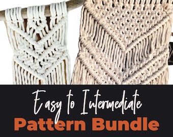 Macrame Pattern Bundle PDF | 4 Wall Hanging Tutorials | Beginner to Intermediate | Boho DIY Home Decor | Instant Digital Download