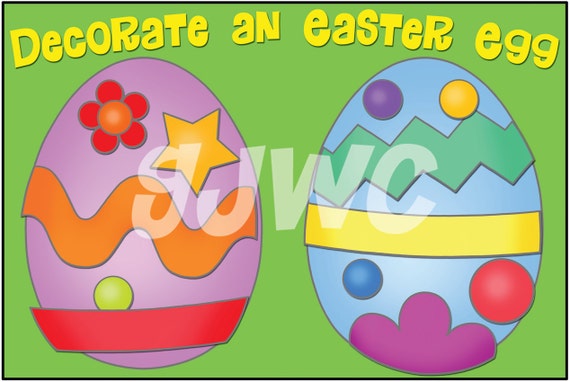 Decorate An Easter Egg Children S File Folder Game Etsy