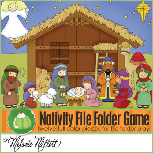 NATIVITY File Folder Game Downloadable PDF Only Etsy