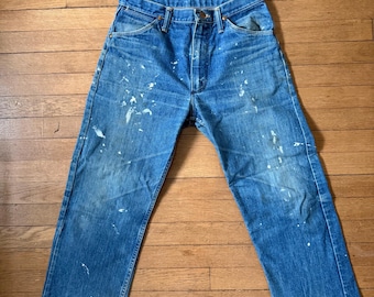 VTG early 70s Wrangler Painters Jeans : 32x30 naturally  distressed