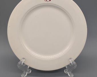 Vintage Turf And Field Club Belmont Park New York Salad Plate Homer Laughlin China Horse Racing Used Some Wear