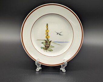Grand plat de service Ben Seibel Impromptu Iroquois blanc avec fleurs