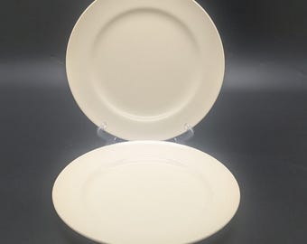 Vintage Franciscan El Patio Yellow Matte Luncheon Plates Two Used Gray Scuffing Marks