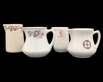 Vintage Lot Of Four Restaurant Or Hotel China Creamers Hyatt Regency Sterling Mayer Morton Pattern Shenango Brown Unknown