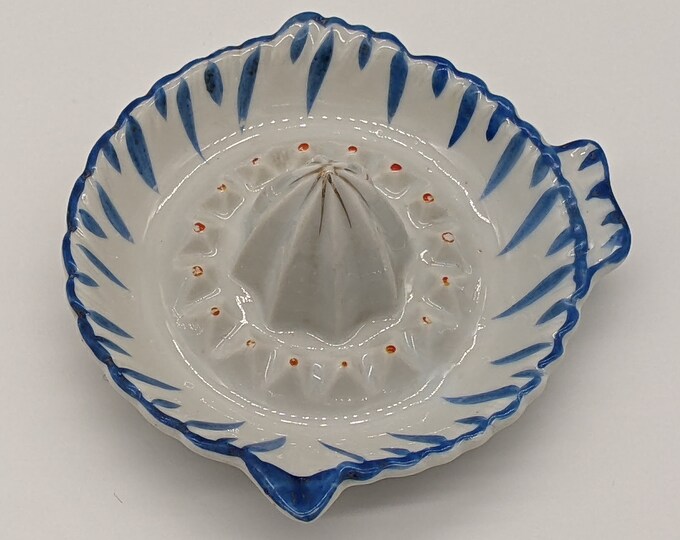 Vintage Juicer Reamer Made in Japan Blue Orange Gold White Decorative