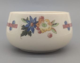 Vintage Syracuse Restaurant China Old Abbey Pattern Open Sugar Bowl Flowers Blue Green Yellow