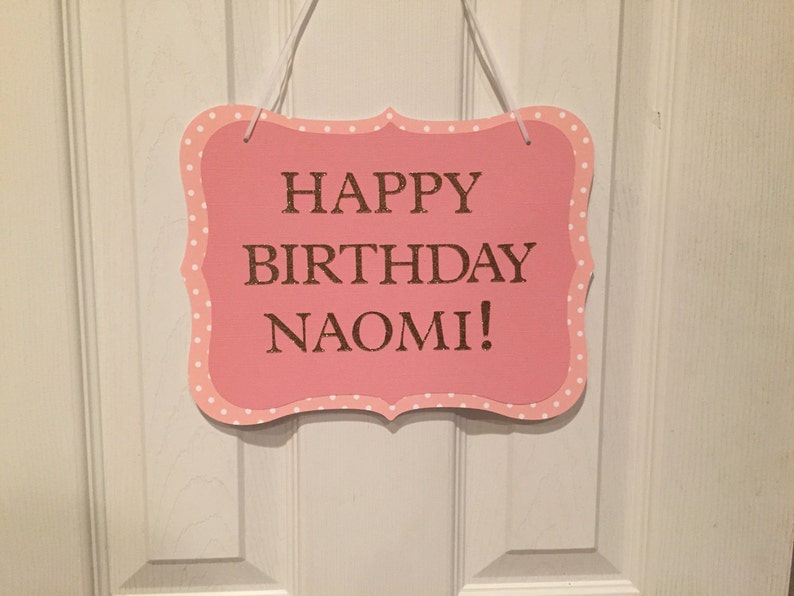 Personalized door sign Happy Birthday door sign | Etsy