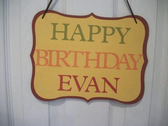 Items similar to Personalized door sign, Happy Birthday door sign on Etsy