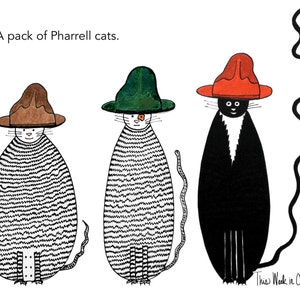 May include: Three cats wearing hats. The cat on the left is wearing a brown hat, the cat in the middle is wearing a green hat, and the cat on the right is wearing a red hat. The text "This Week in Cats" is at the bottom of the image.