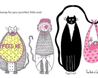 Kattenbabyshowerkaart – Kitten Gefeliciteerd-kaart