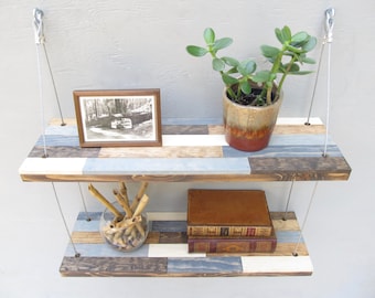 floating wall shelves in bathroom