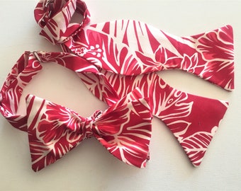 Red Grapes bow tie Glass of wine and bottle pattern pre-tied shape by Bow Tie House