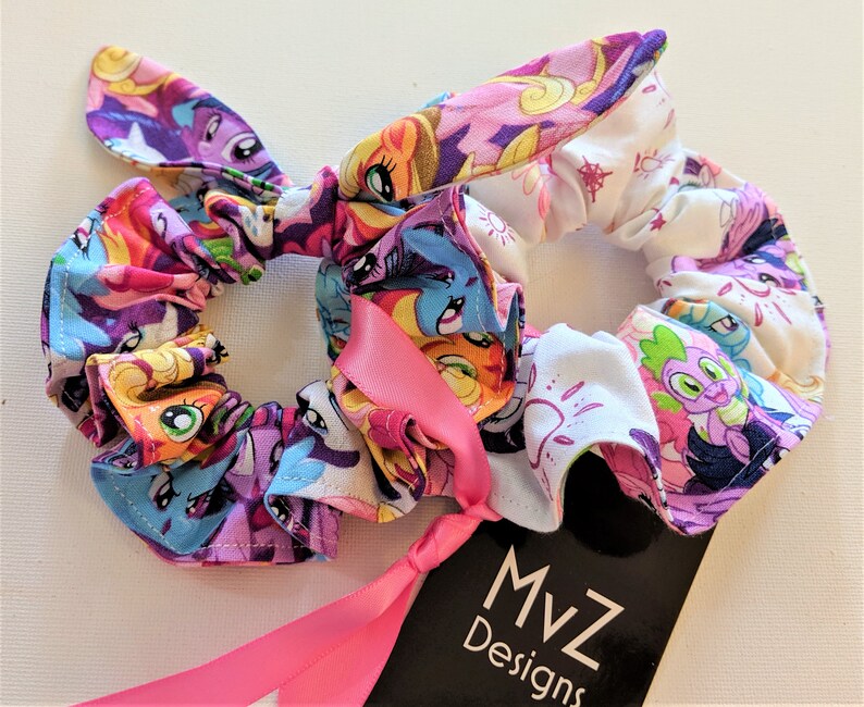 MY LITTLE PONY Lic. Fabric Scrunchies 2 Elastic Hair Ties Etsy