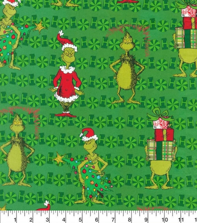 Merry GRINCHMAS Scrunchies /& Head Bands Lic Grinch Christmas Fabric Merry Red Naughty Nice Mean Green Hair Ties Gift for her MvZDesigns MvZ
