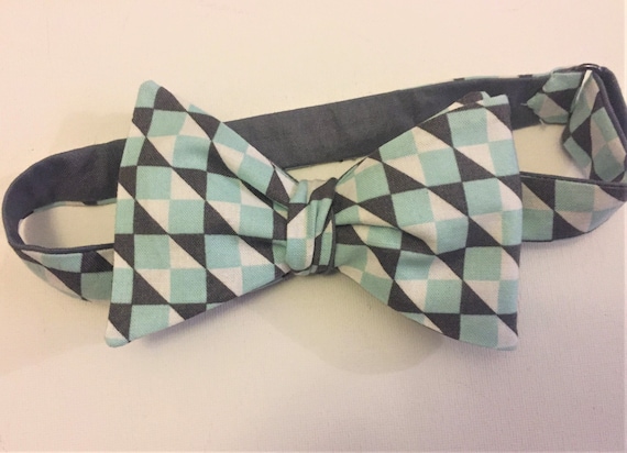 Woven Pixel Style Reversible Self-Tie Bow Tie