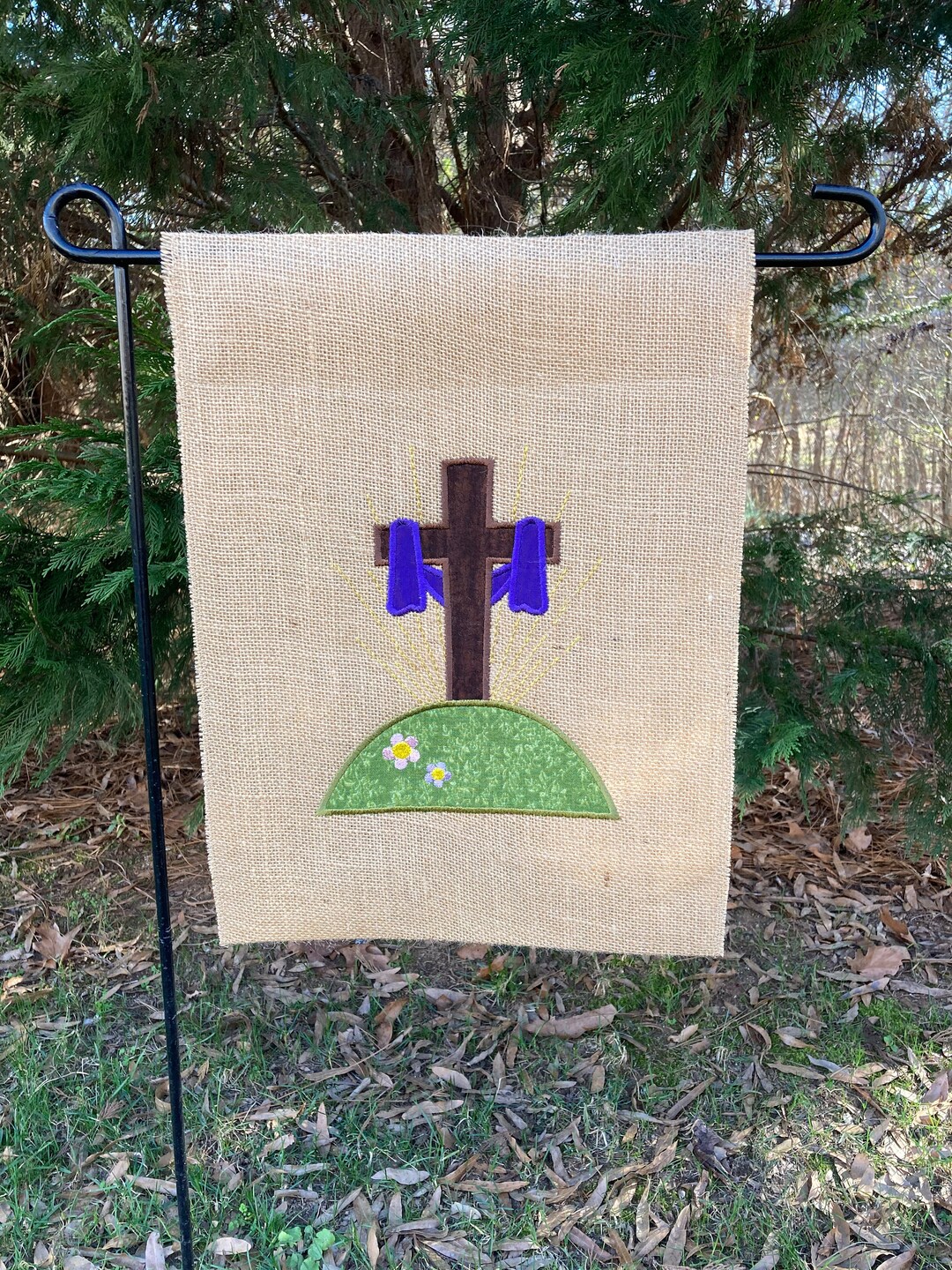 Easter Cross Garden Flag Etsy