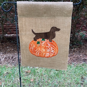 Fall Dachshund Garden Flag