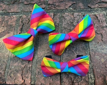 Rainbow Dog Bow Tie