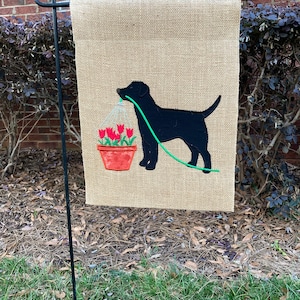 Spring Dog Garden Flag