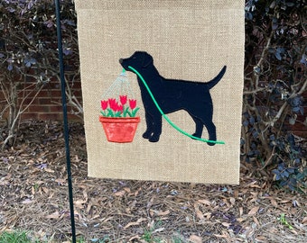 Spring Dog Garden Flag