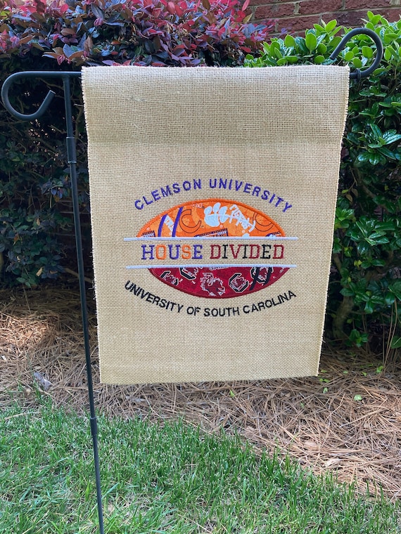 Clemson/University of SC House Divided Garden Flag