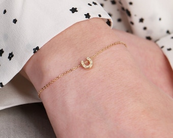 Tiny Horseshoe Bracelet B19 • Gold Horseshoe Bracelet, Gold Bracelet, Dainty Horseshoe Bracelet, Lucky Bracelet, Gift For Her