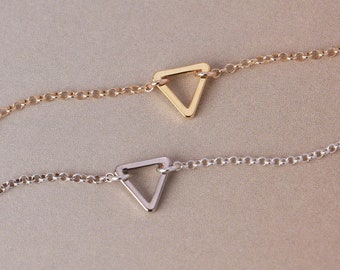 Tiny Triangle Bracelet B11 • Unity Bracelet, Friendship Bracelet, Gold Layering Bracelet, Modern Bracelet, Bridesmaid Gift