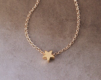 Tiny Star Necklace N8 • Dainty Star Necklace, Gold Star Necklace, Silver Star Necklace, Simple Layering Necklace, Bridesmaid Gift For Her