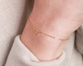 Mini Triangle Bracelet B11 • Unity Bracelet, Gold Layering Bracelet