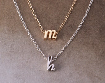Personalized Initial Necklace N1 • Tiny Lowercase Letter Necklace, Letter Charm Necklace, Monogram Necklace, Personalized Gift