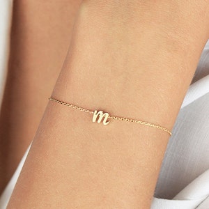 Lyla Initial Bracelet B4 • Personalized Letter Bracelet, Monogram Bracelet, Tiny Letter Bracelet, Chain Bracelet, Bridesmaids Gift For Her