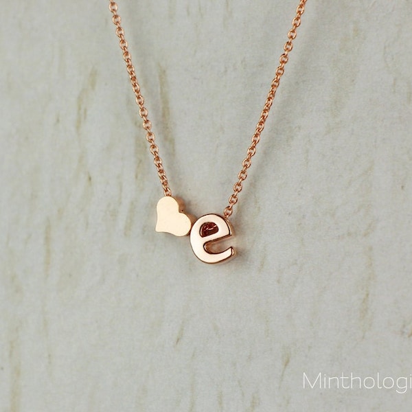 Ono Heart Initial Necklace N1 • Personalized Letter Necklace, Custom Necklace, Love Necklace, Friendship Necklace, Bridesmaid Gift For Her