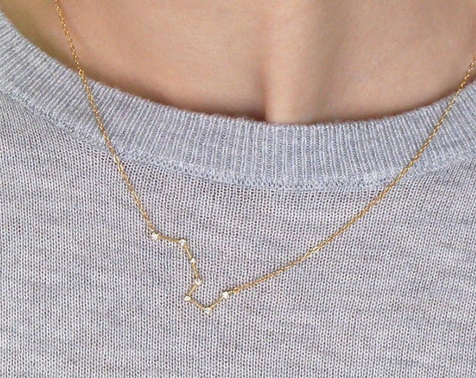 Zodiac Constellation Necklace NZ1 • Celestial Horoscope Necklace, Gift for Her
