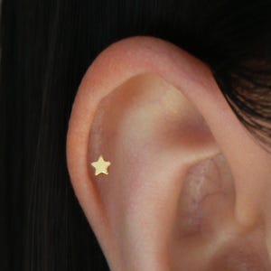 Star Stud Earring S4 • Tiny Gold Star Earring, Cartilage Stud, Helix Stud Earring
