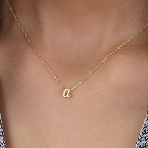 Dainty Cursive Initial Necklace N1 • Tiny Letter Necklace, Personalized Gift