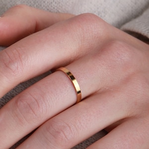 Flat Band Ring R5 • Band Ring, Flat Ring, Thin Ring, Simple Ring, 14k Gold Fill, Sterling Silver, Holiday Gift, Gift For Her