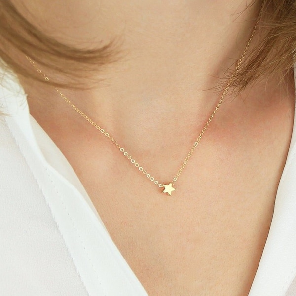 Tiny Star Necklace N2A • Dainty Star Necklace, Dainty Necklace, Cute Star Necklace, Friendship Necklace, Bridesmaid Gift For Her