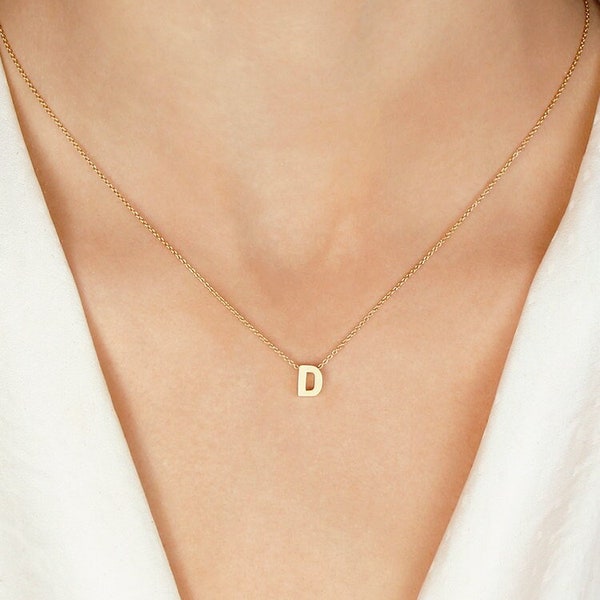 Initial Necklace N2 • Personalized Letter Necklace, Bridesmaid Gift for Her