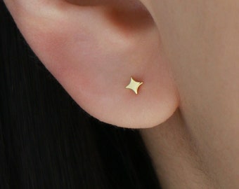 Sparkle Star Stud S6 • Tiny Star Studs, Dainty Studs, Dainty Star Earrings, Star Burst,Helix, Cartilage, Conch, Gifts for Her