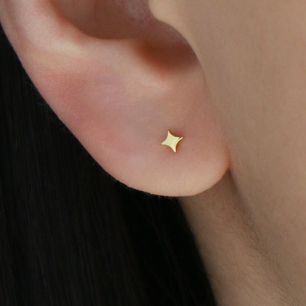 Sparkle Star Stud S6 • Tiny Star Studs, Dainty Studs, Dainty Star Earrings, Star Burst,Helix, Cartilage, Conch, Gifts for Her