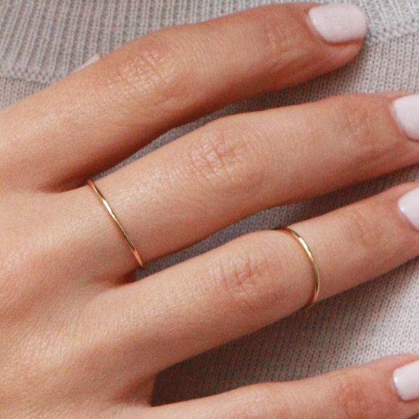 Round Band R2 • Band Ring, Delicate Ring, Midi, Simple Ring, 14k Gold Fill, Sterling Silver, Holiday Gift, Gift For Her