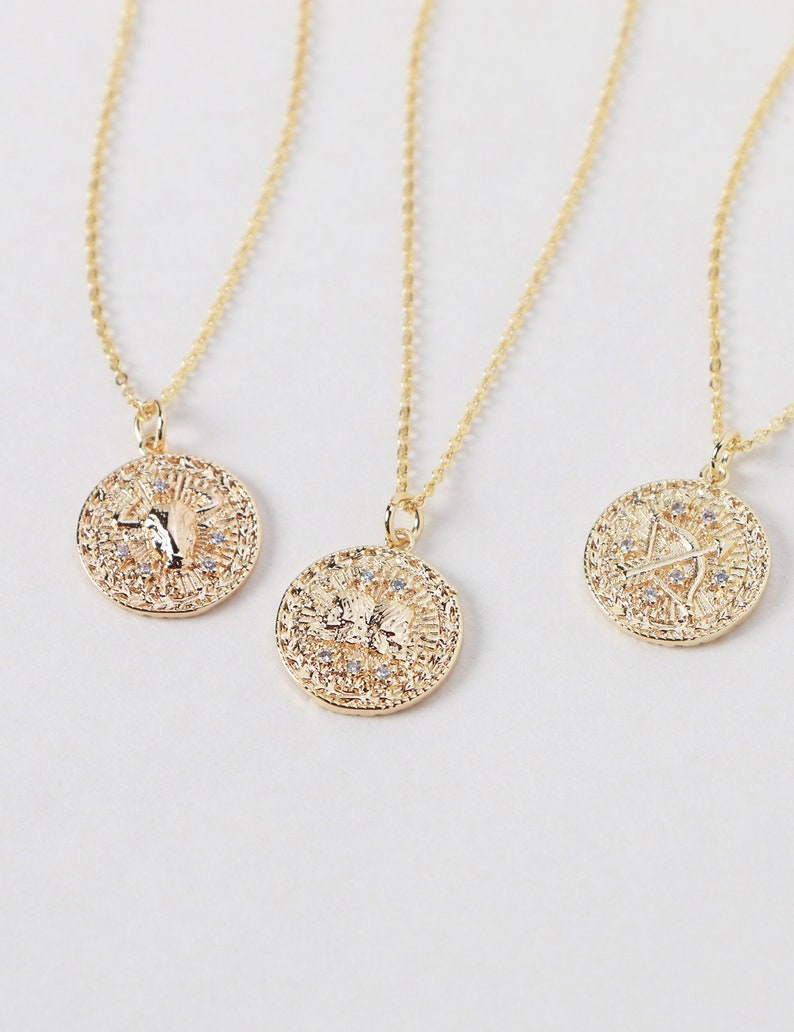 Zodiac Constellation Necklace NZ3 \u2022 CZ Horoscope Astrology Celestial Capricorn Aquarius Gemini Leo Virgo Libra Bridesmaid Gift For Her