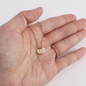 Tiny Disc Necklace N207 • 6MM Disc, Custom Initial Necklace, Gold Letter Necklace, Silver Disc Necklace, Bridesmaid Gift image 8
