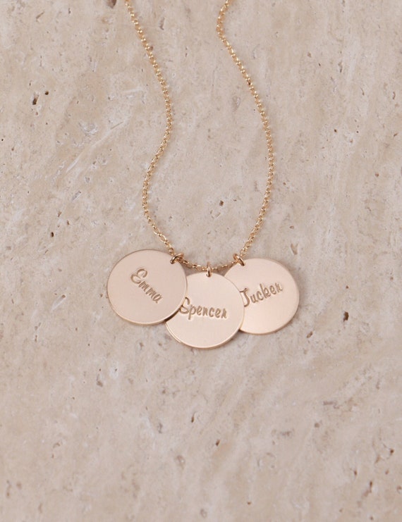 Large Discs Necklace N210 16MM Custom Name Necklace Personalized