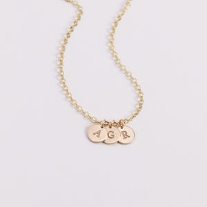 Tiny Disc Necklace N207 • 6MM Disc, Custom Initial Necklace, Gold Letter Necklace, Silver Disc Necklace, Bridesmaid Gift image 6